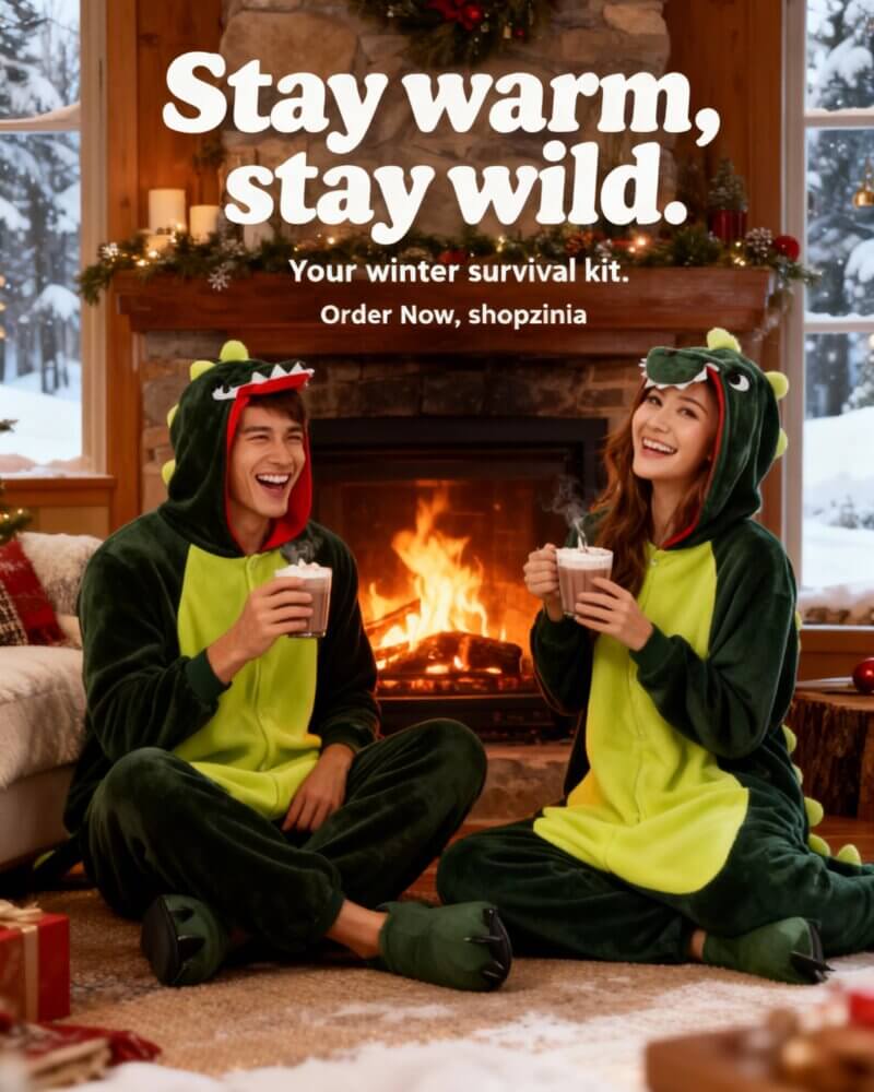 Alternative view of Adult Green Dinosaur Onesie  Pajama