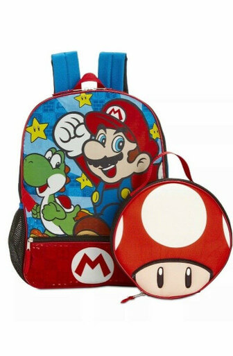 Super Mario Bros. Backpack School Bag Toad Lunch Bag Super Mario Bros. Backpack School Bag Toad Lunch Bag