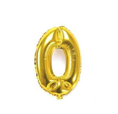 Number 0 Gold Party Foil Balloon 16Inch Number 0 Gold Party Foil Balloon 16Inch
