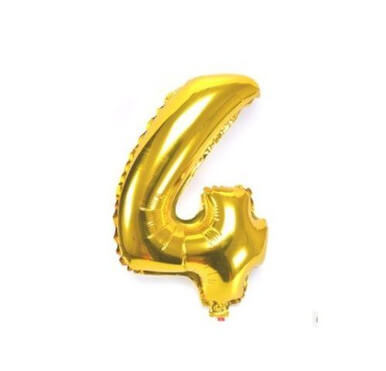 Number 4 Gold Party Foil Balloon 16Inch Number 4 Gold Party Foil Balloon 16Inch
