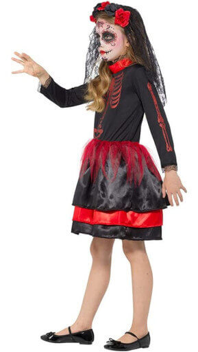 Alternative view of Red Day Of The Dead Senorita  Halloween Costume