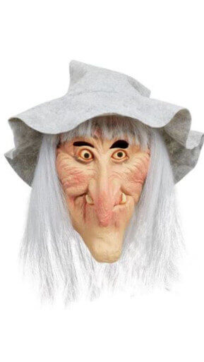 Witch Mask Grey Hat and Hair