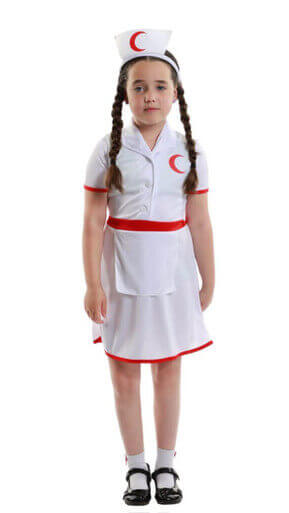 Red Crescent Nurse Kids Professions Costumes for Girls