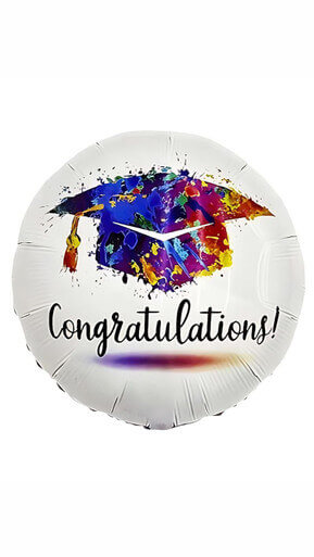 1pc 18? White Round Graduation Foil Balloon, Graduation Party Decoration