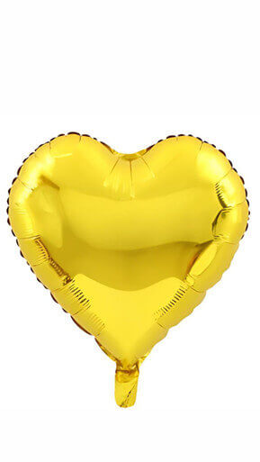 1-Piece 18? Shiny Heart Foil Balloon ? Gold