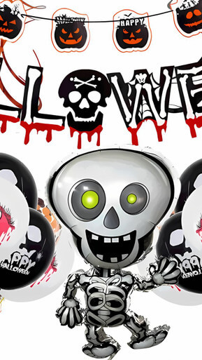 Skull pull flag spiral pendant Halloween balloon Skull pull flag spiral pendant Halloween balloon