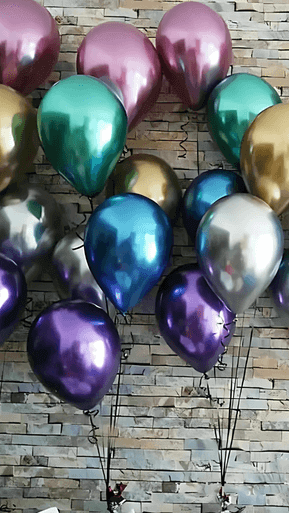 12 Inch Metallic Latex Balloon Mix  Decoration