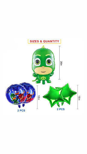 Alternative view of 5pcs Pj Masks Foil Balloons Set, Birthday Balloon Bouquet