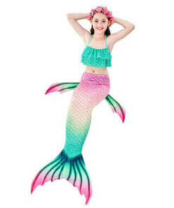 Green Fantasy Mermaid Tail for Swimming Girls Swimsuit