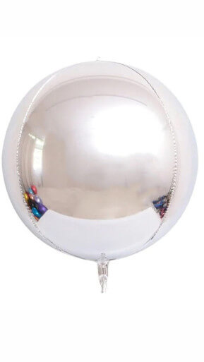 1-Piece 18inch 4D Sphere Silver Orbz Foil Balloon 1-Piece 18inch 4D Sphere Silver Orbz Foil Balloon