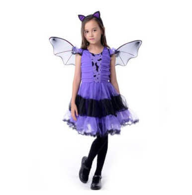 Girls Bat Fairy Costume with Wings | Kids Purple Halloween Dress Outfit for Party, Book Week & Dress Up Girls Bat Fairy Costume with Wings | Kids Purple Halloween Dress Outfit for Party, Book Week & Dress Up - Image 8