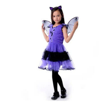 Girls Bat Fairy Costume with Wings | Kids Purple Halloween Dress Outfit for Party, Book Week & Dress Up Girls Bat Fairy Costume with Wings | Kids Purple Halloween Dress Outfit for Party, Book Week & Dress Up - Image 7