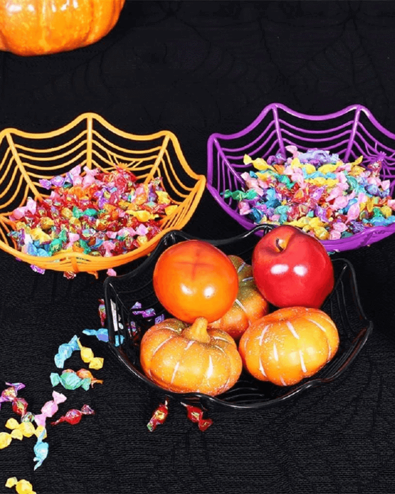 Purple Spider Web Candy Basket