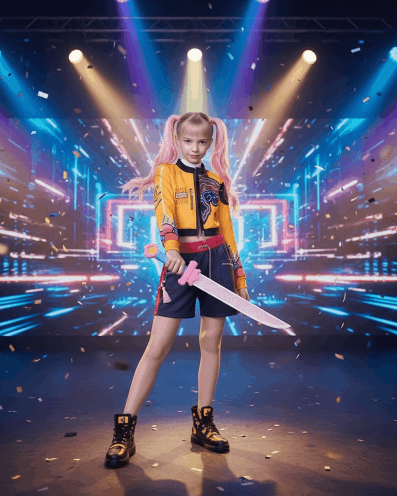 Alternative view of Neon Pop Art Superhero Costume