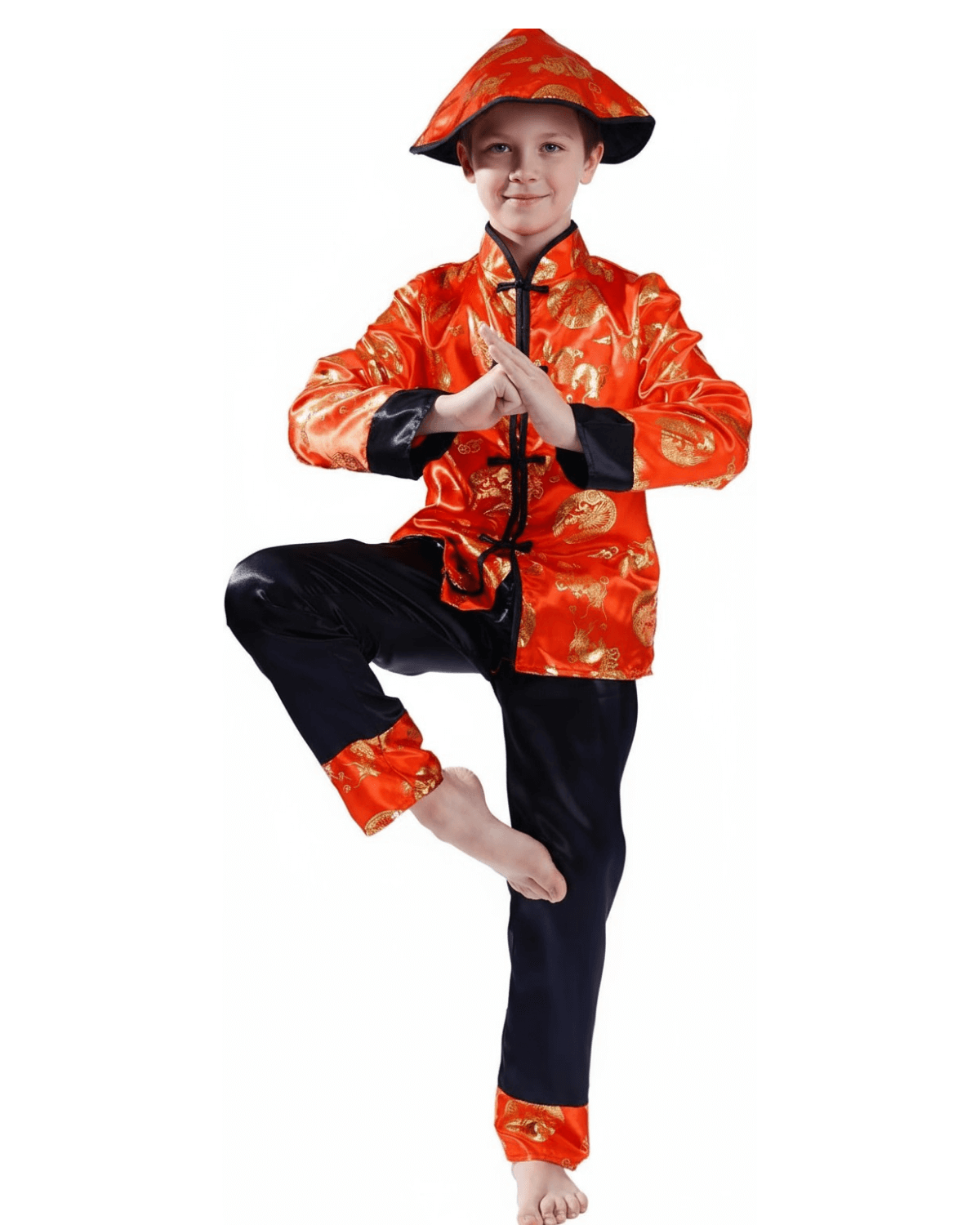 Chinese Costume For Boy Dragon Kung Fu Outfit Costume with Hat chinese costume for boy dragon kung