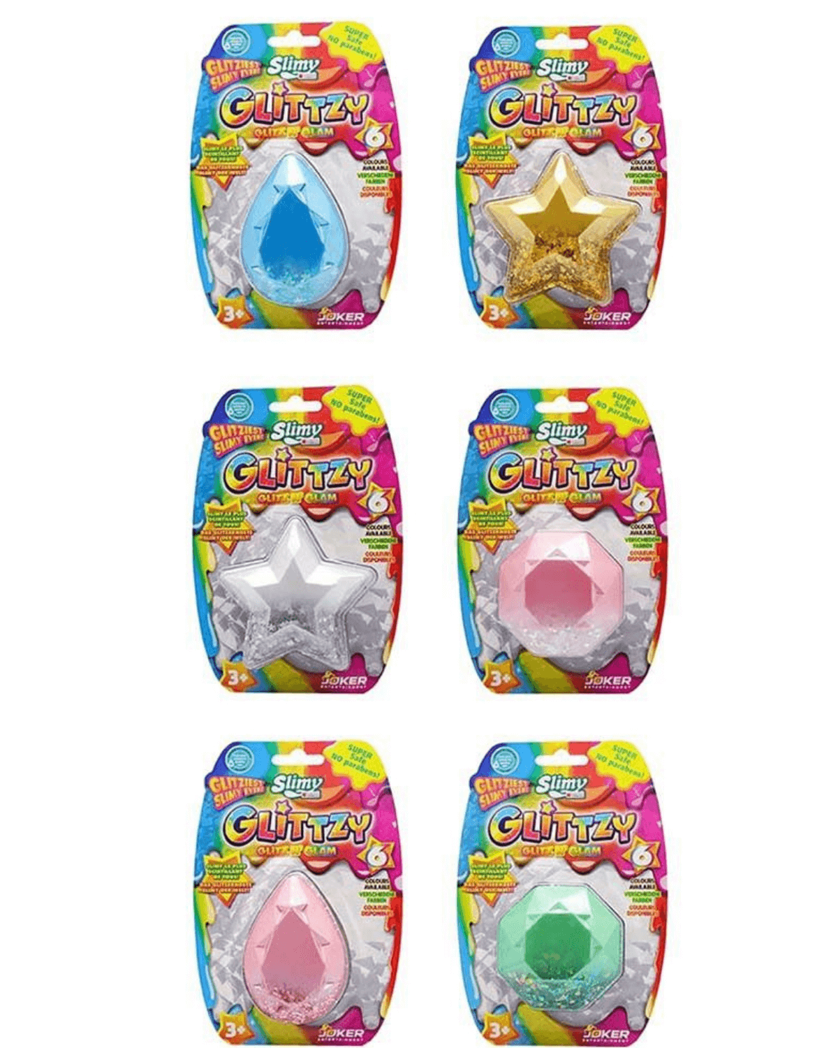 New! Glitzy Diamond X 3 Styles 60G In Blister Card 6 Color Assortment