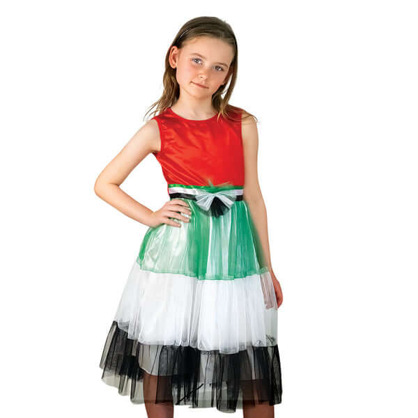 UAE National Bow Dress Kids Costume