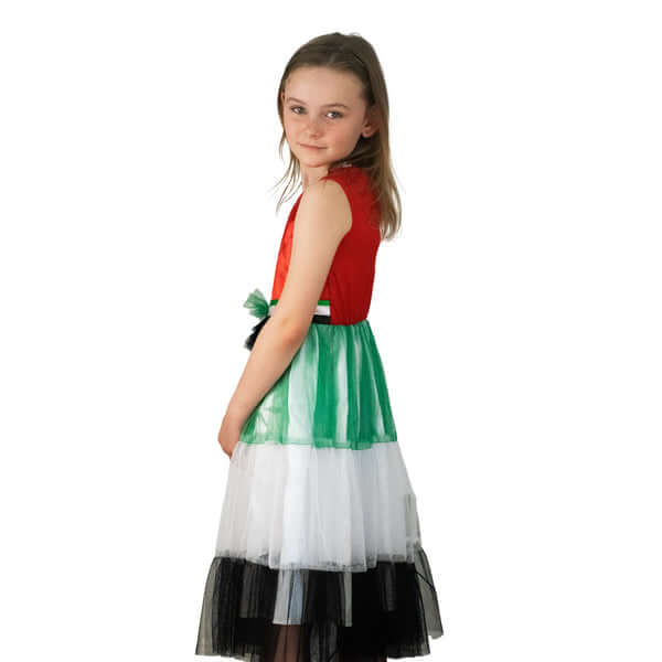 UAE National Bow Dress Kids Costume