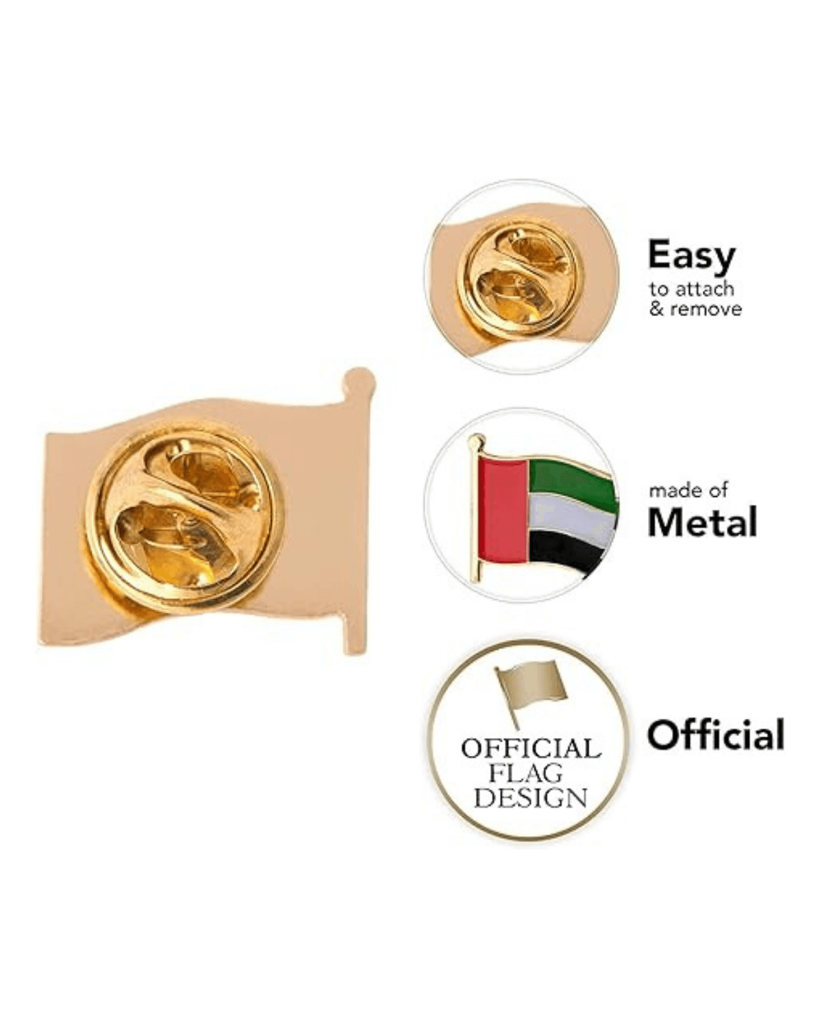 UAE National Flag Lapel Pins Brooch Badge Emblem UAE For National Day UAE Flag Shape Lapel Pins, Enamel Tie And Hat Badges For National Day