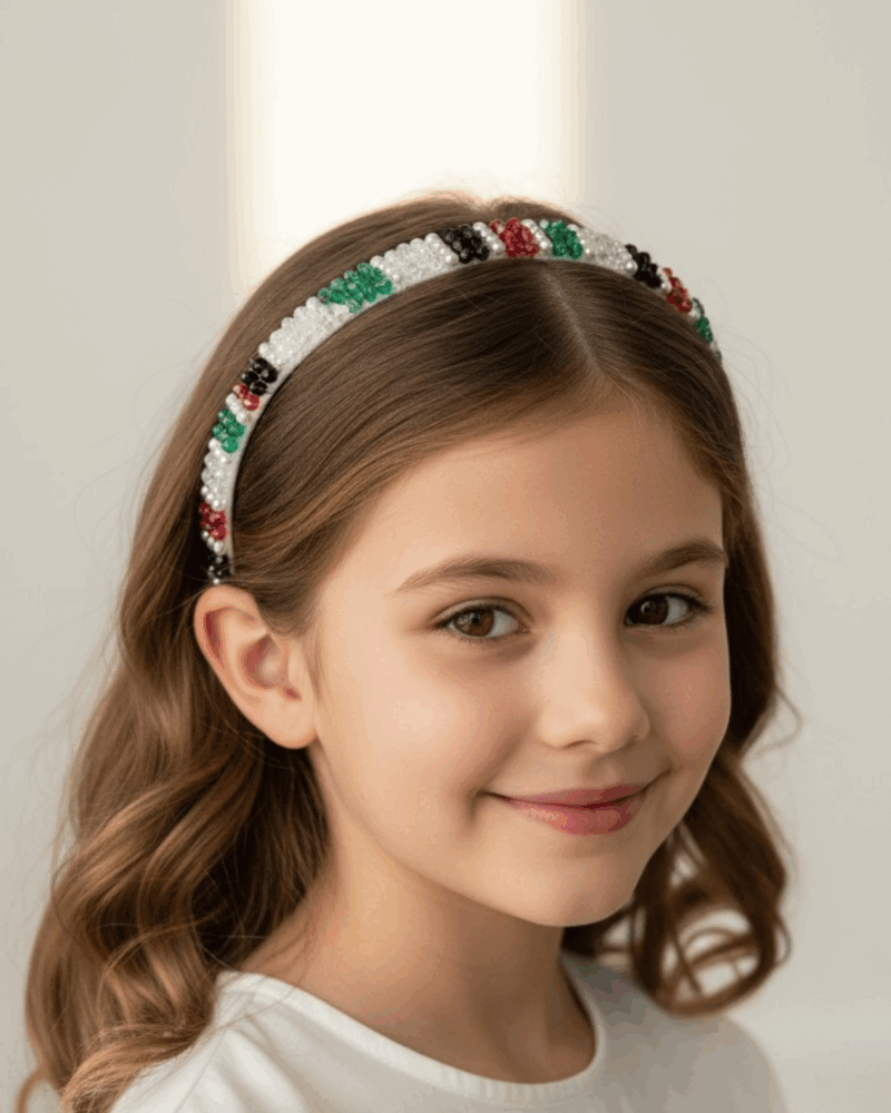 Headband UAE Flag | Elastic National Day Hair Accessory for Women, Men & Kids | Perfect for Parades, School Events & Celebrations UAE Flag Headband UAE National Day Headband UAE Flag Day Decoration