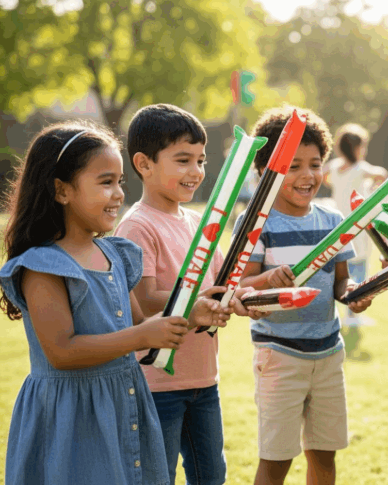 UAE Flag Balloon stick lot Inflatable Cheering Stick Clapper Ideal for Parades, Schools, and National Day Decorations