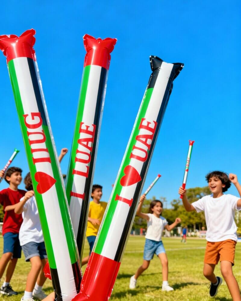UAE Flag Balloon stick lot Inflatable Cheering Stick Clapper Ideal for Parades, Schools, and National Day Decorations