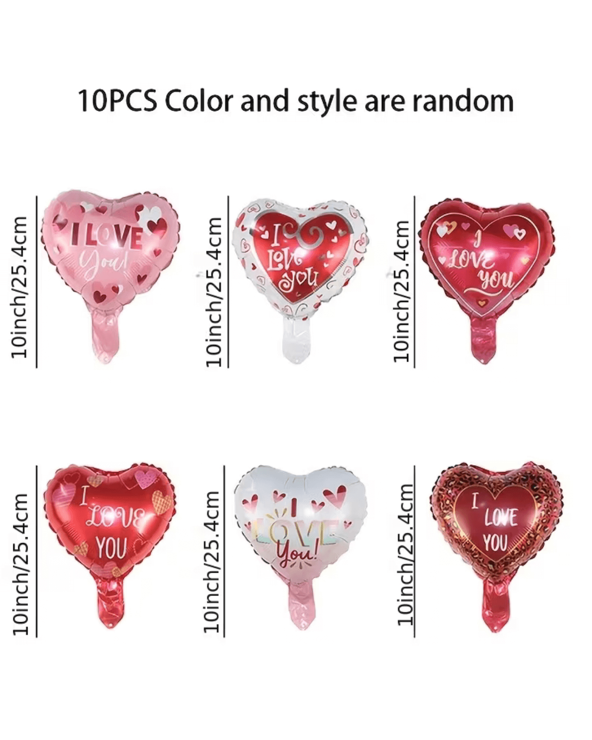 10-Inch “I Love You” Heart Foil Balloons – Assorted Valentine’s Day Party Decorations 10-Inch “I Love You” Heart Foil Balloons – Assorted Valentine’s Day Party Decorations - Image 2
