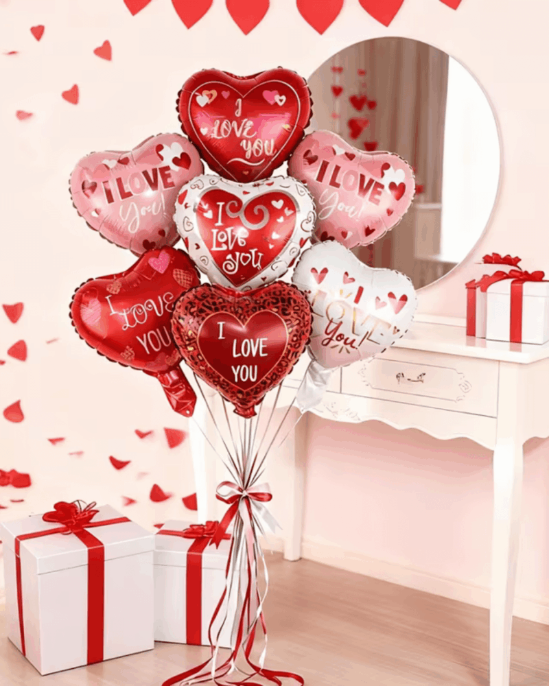 10-Inch “I Love You” Heart Foil Balloons – Assorted Valentine’s Day Party Decorations WOOCOMERCE Shopzinia PRODUCTS Costumes 2026 01 26T193957.366