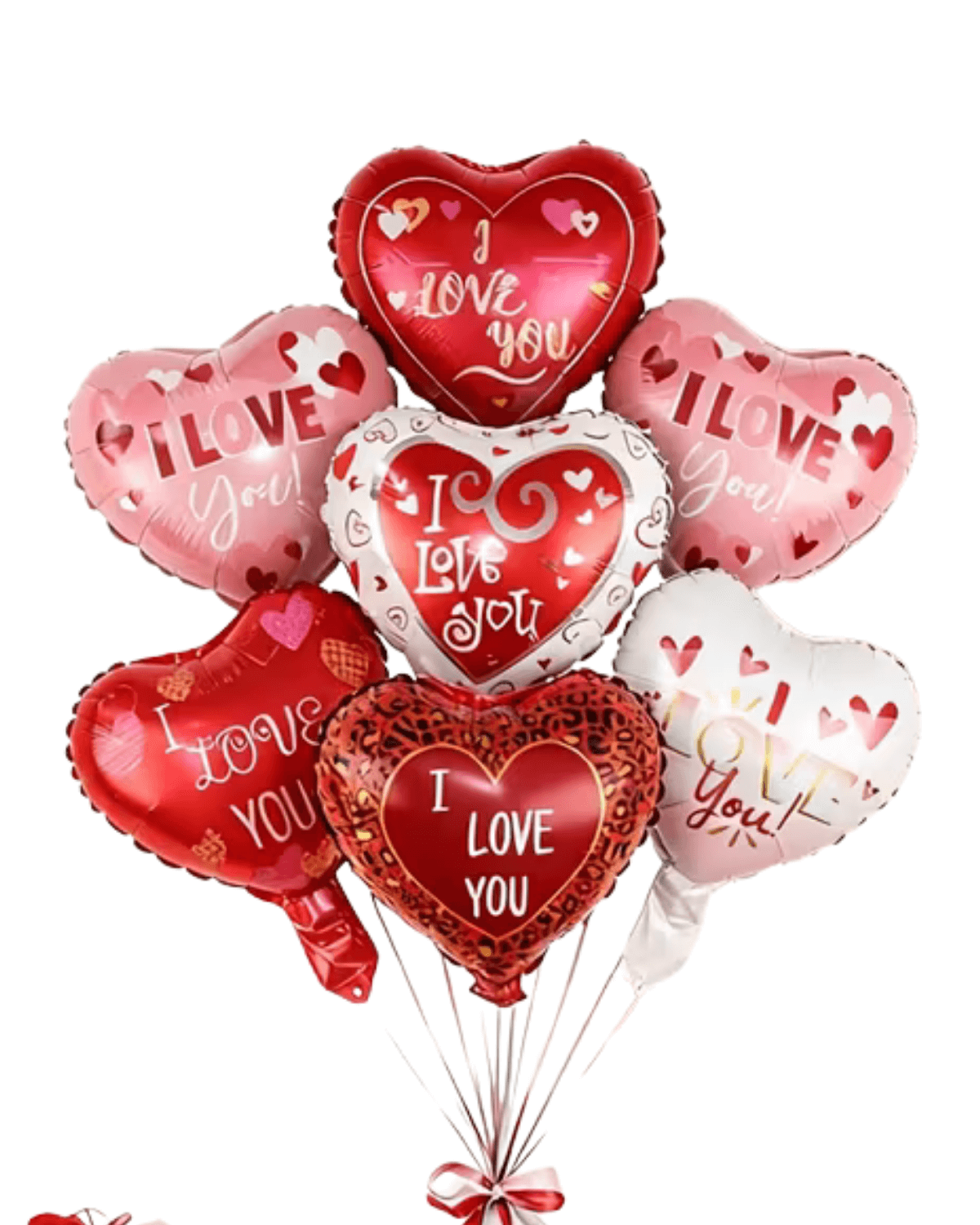 10-Inch “I Love You” Heart Foil Balloons – Assorted Valentine’s Day Party Decorations 10-inch i love you heart foil