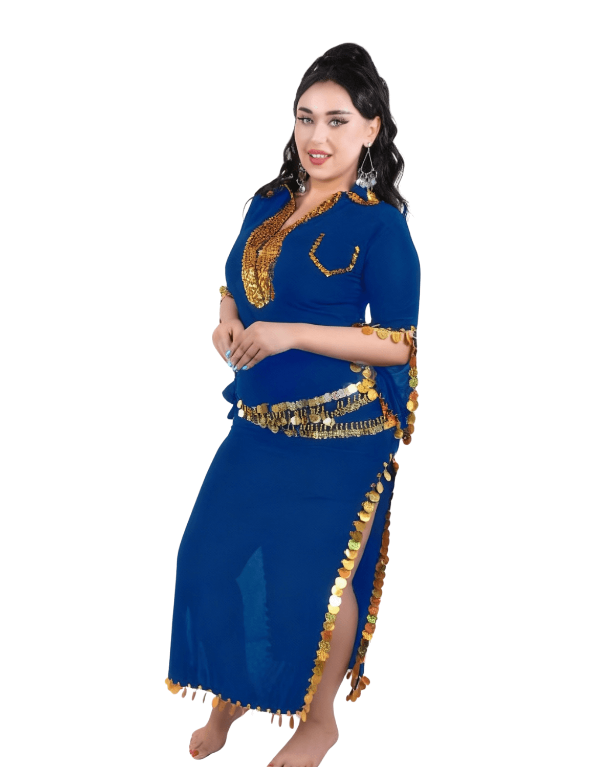 Belly Dance Costume for Women – Premium Coin Trim Arabic Dance Dress | Adult Performance & Party Wear (New Collection) Belly Dance Costume for Women – Premium Coin Trim Arabic Dance Dress | Adult Performance & Party Wear (New Collection) - Image 5