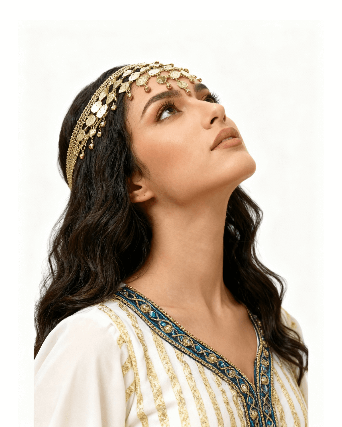 Golden Coin Hair Headband – Ancient & Belly Dance Style Golden Coin Hair Headband – Ancient & Belly Dance Style - Image 4
