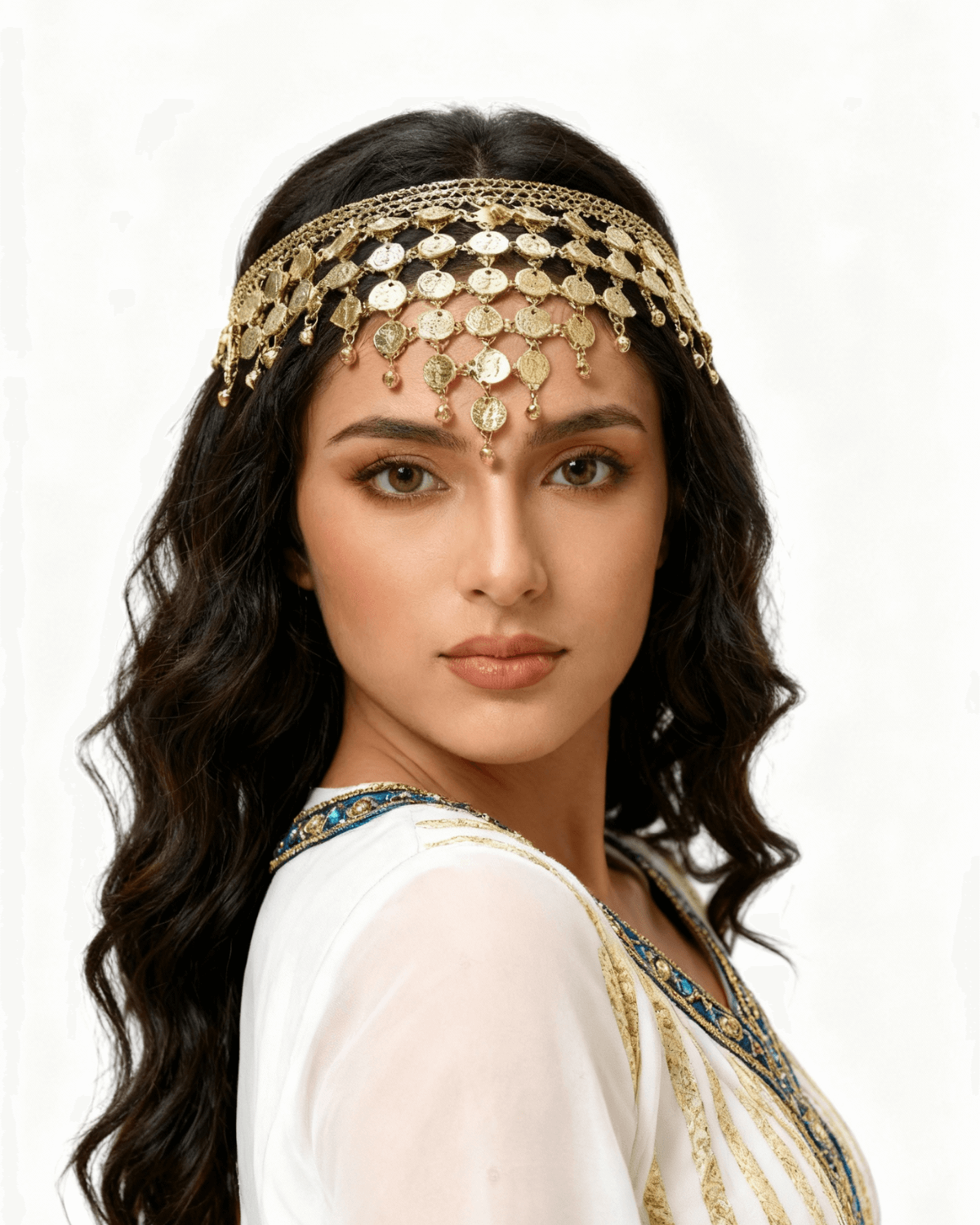 Golden Coin Hair Headband – Ancient & Belly Dance Style Golden Coin Hair Headband – Ancient & Belly Dance Style - Image 5