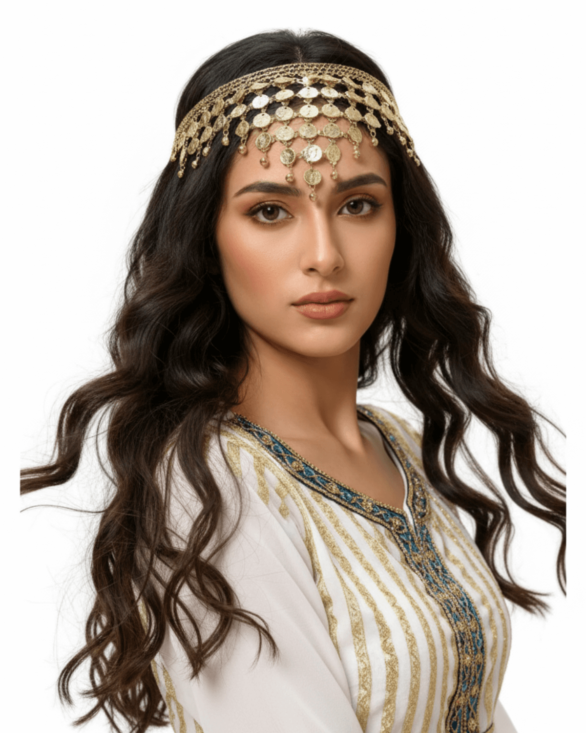Golden Coin Hair Headband – Ancient & Belly Dance Style Golden Coin Hair Headband – Ancient & Belly Dance Style - Image 3