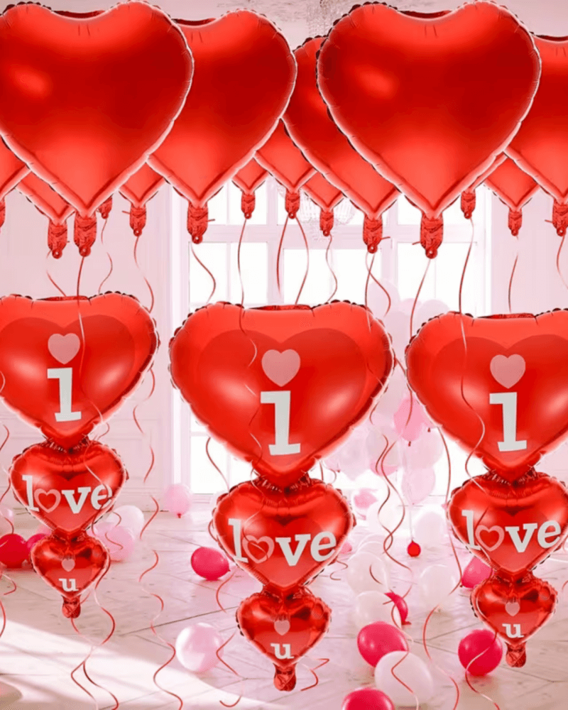 86cm “I Love You” Heart Foil Balloon – Large Red Romantic Decoration for Valentine’s Day, Weddings & Bridal Showers