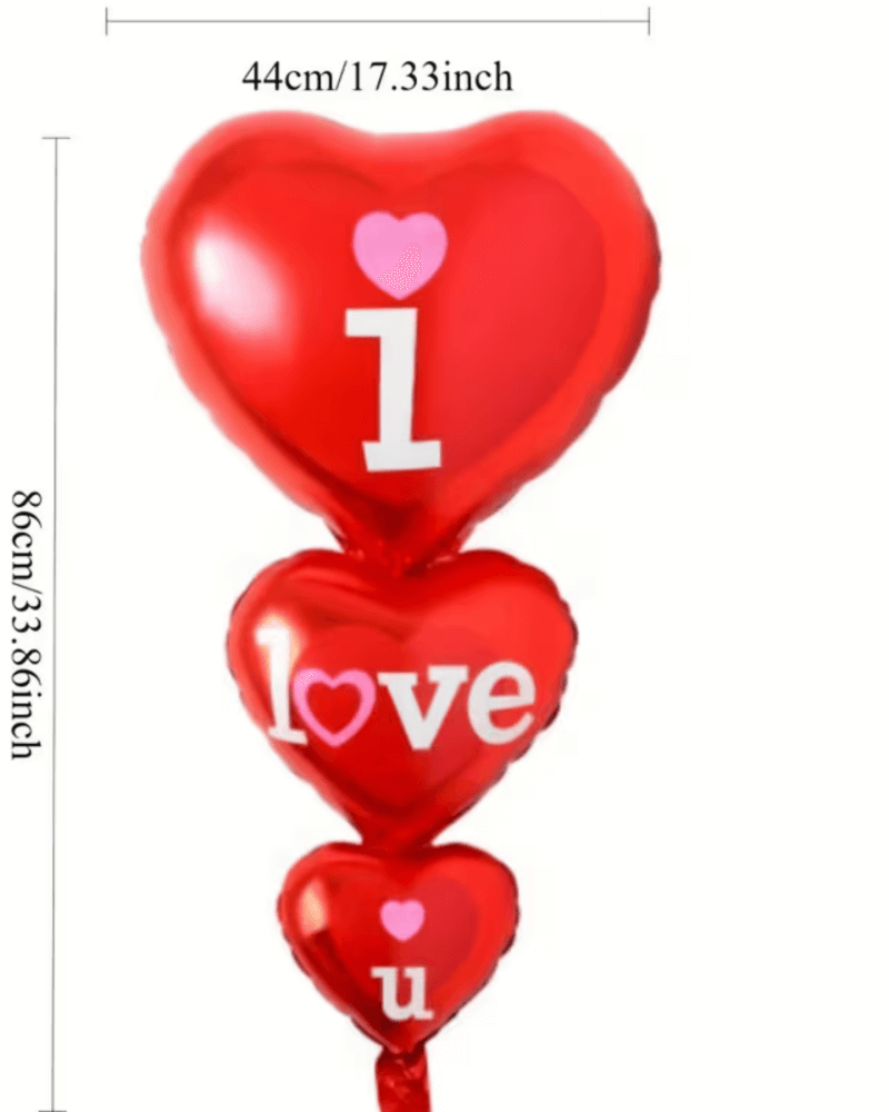 86cm “I Love You” Heart Foil Balloon – Large Red Romantic Decoration for Valentine’s Day, Weddings & Bridal Showers