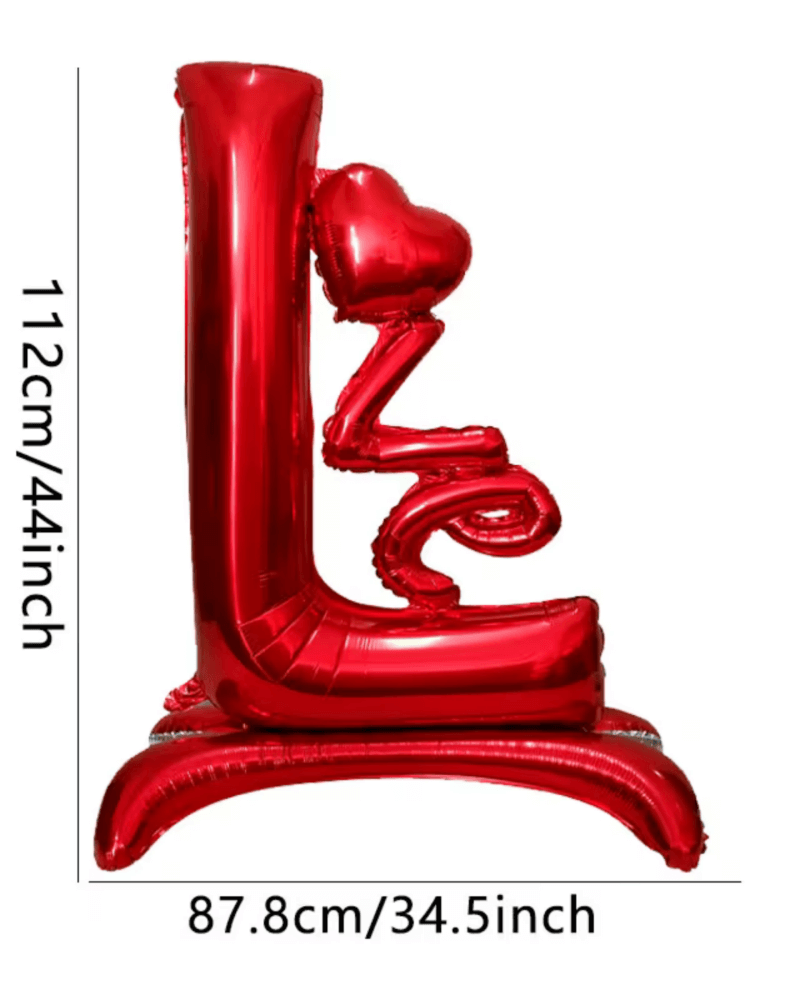 Alternative view of 3D Standing LOVE Foil Balloon Set – Bright Red Aluminum Balloons for Valentine’s Day, Weddings & Party Backdrops