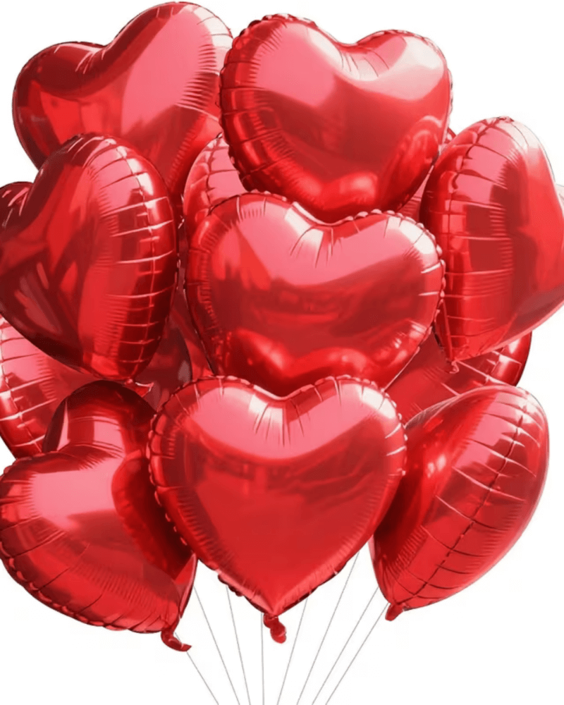 25.4cm Red Heart Foil Balloons – Valentine’s Day Romantic Decoration for Weddings & Engagement Parties