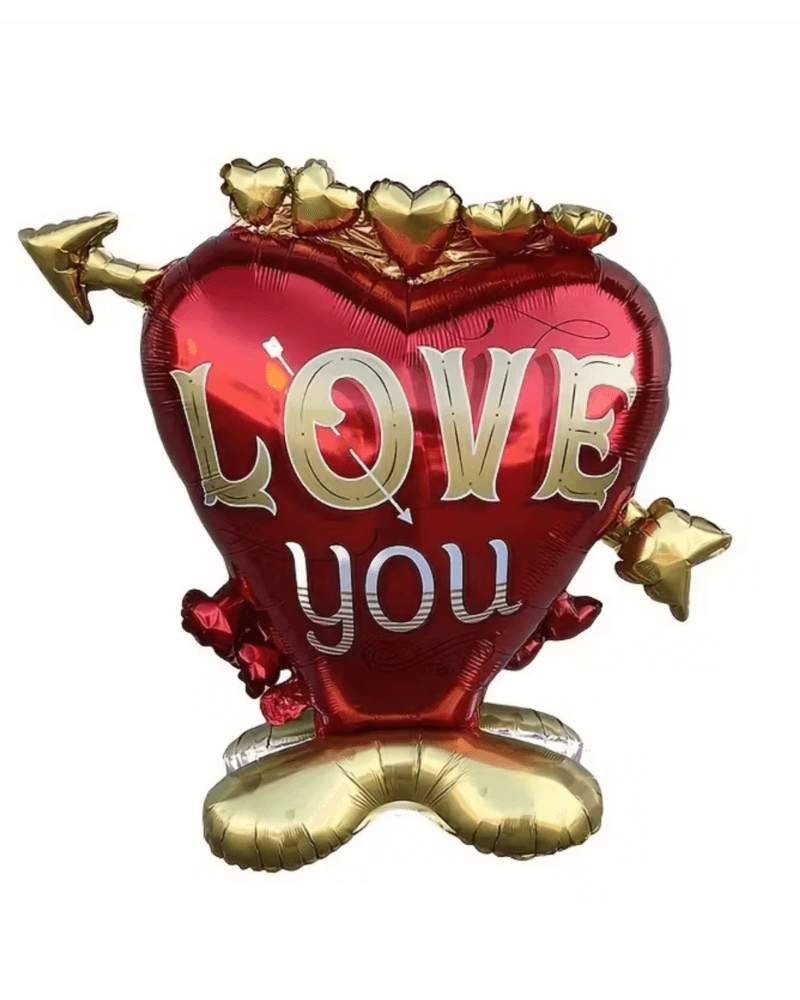 Arrow Heart Foil Balloon – “Love You” Romantic Decoration for Valentine’s Day, Weddings & Proposals