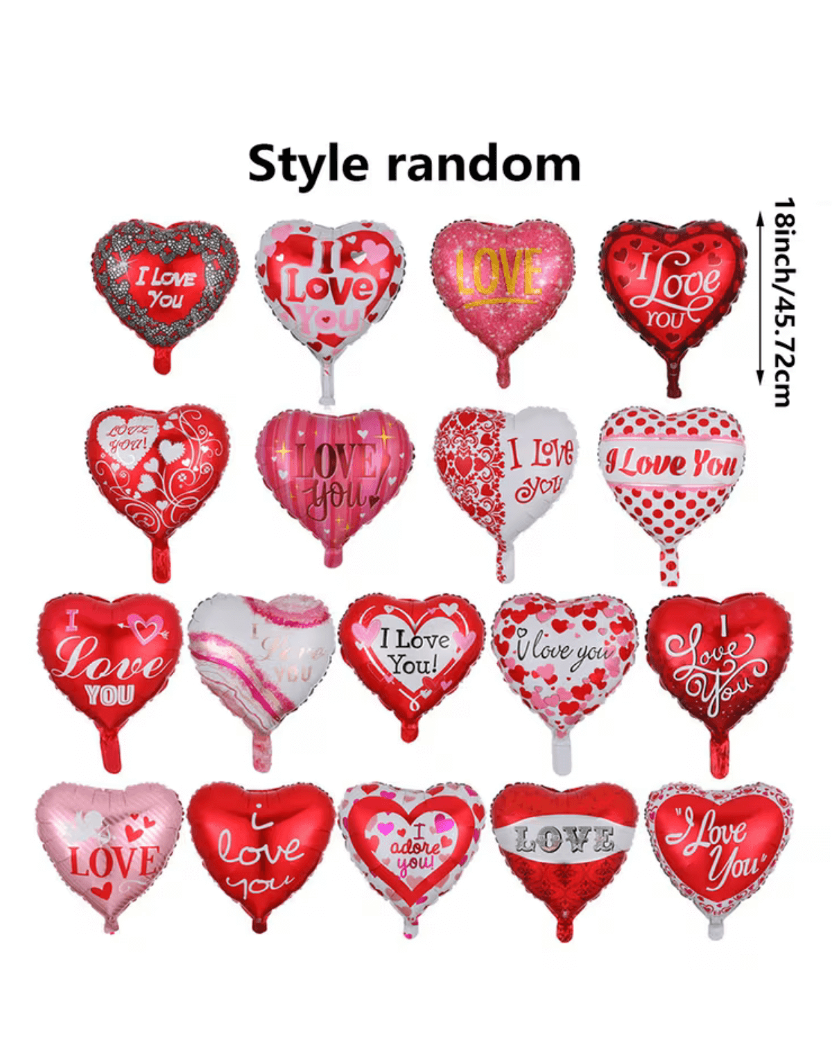 18-Inch Heart-Printed Foil Balloon Set – Romantic Valentine’s Day & Wedding Party Decorations 18-Inch Heart-Printed Foil Balloon Set – Romantic Valentine’s Day & Wedding Party Decorations - Image 2