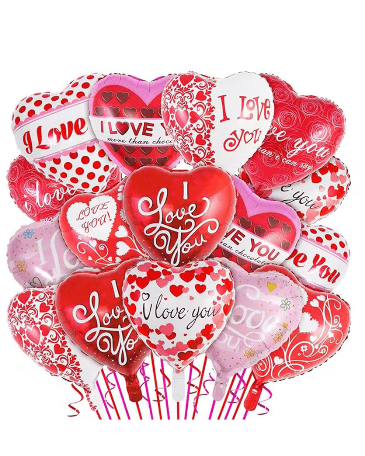 18-Inch Heart-Printed Foil Balloon Set – Romantic Valentine’s Day & Wedding Party Decorations 18-inch heart-printed foil balloon set romantic