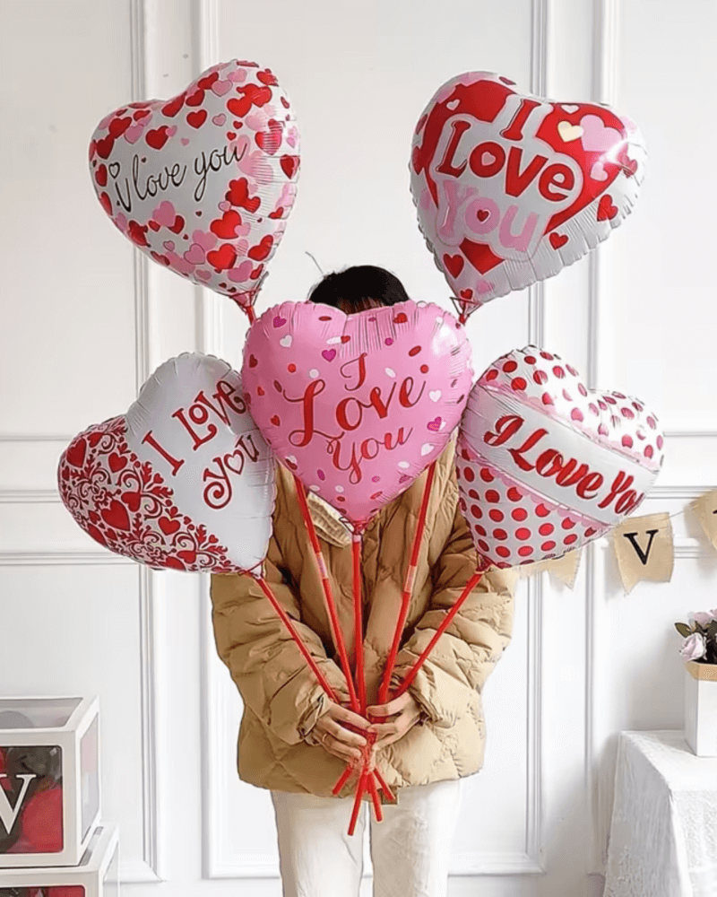18-Inch Heart-Printed Foil Balloon Set – Romantic Valentine’s Day & Wedding Party Decorations WOOCOMERCE Shopzinia PRODUCTS Costumes 98