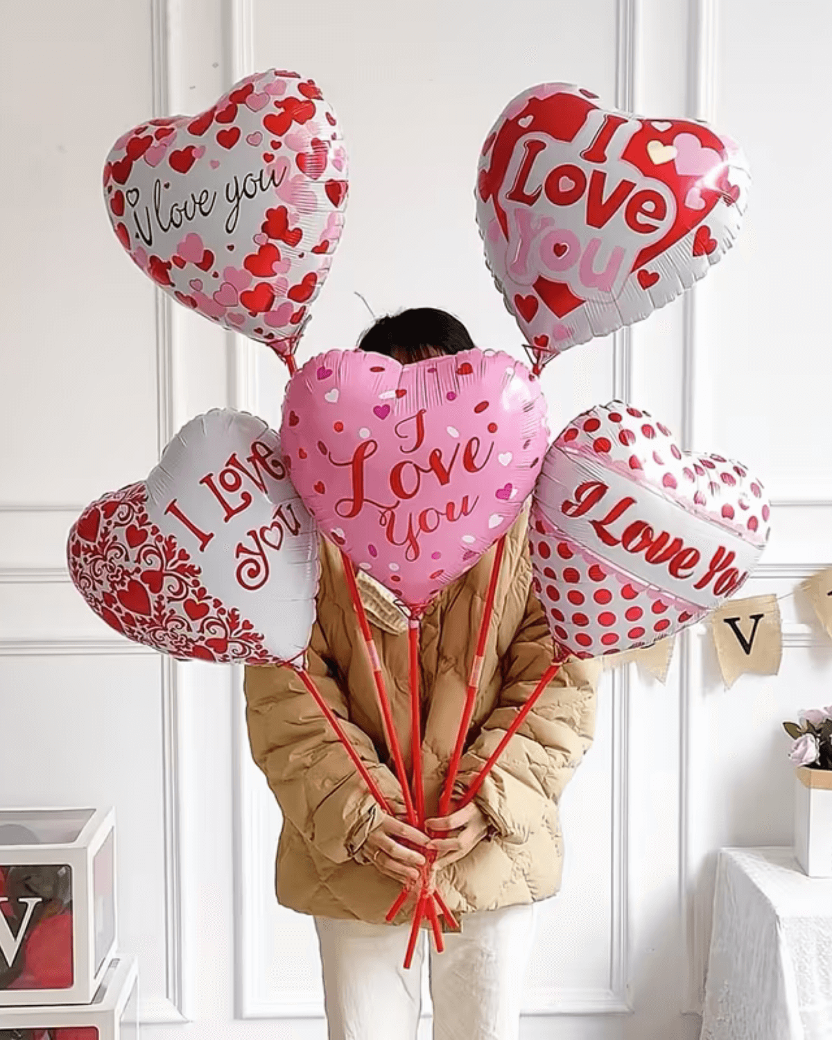 18-Inch Heart-Printed Foil Balloon Set – Romantic Valentine’s Day & Wedding Party Decorations 18-Inch Heart-Printed Foil Balloon Set – Romantic Valentine’s Day & Wedding Party Decorations - Image 3