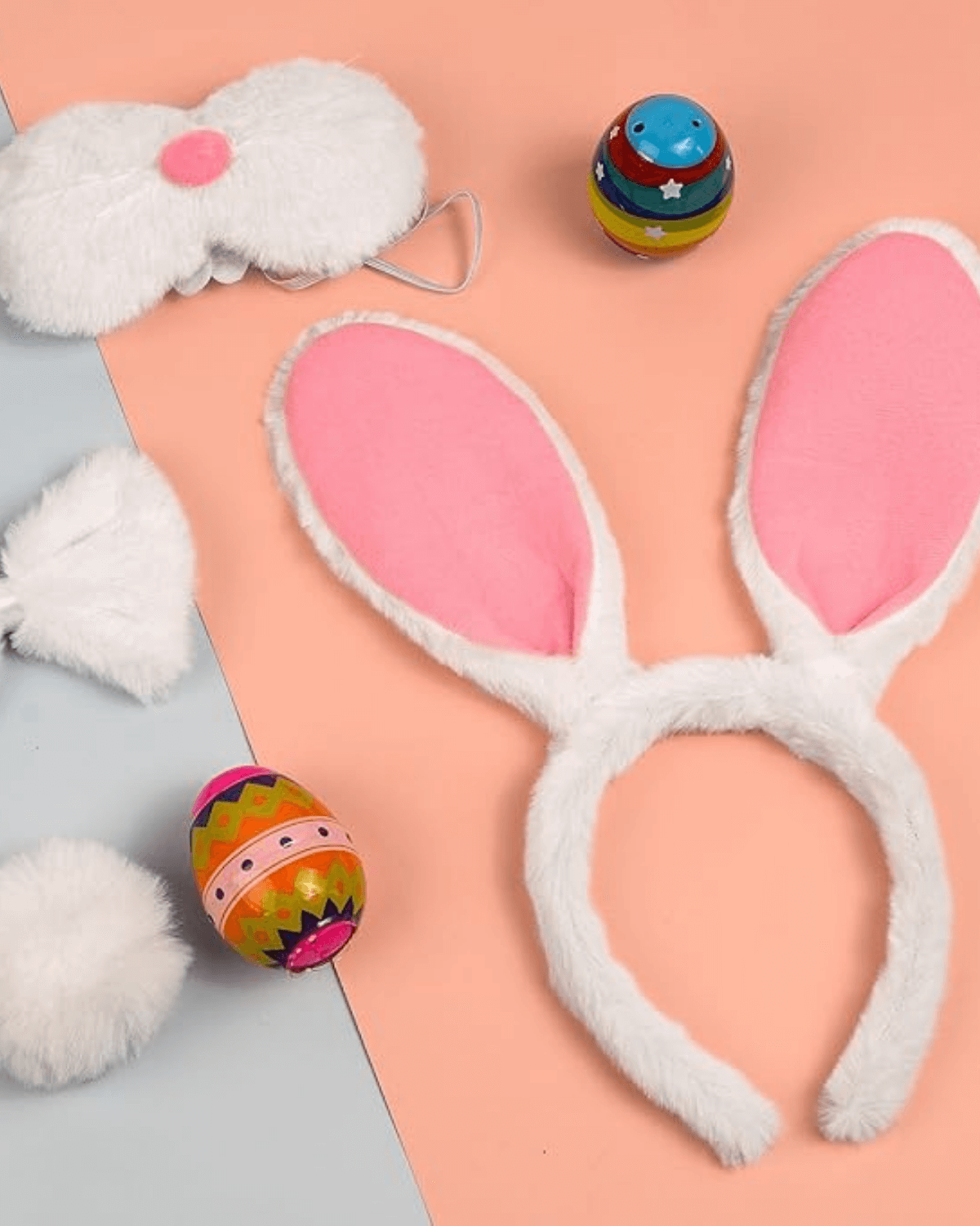 4 PCS Bunny Animal Ears Tail Nose Bow Tie Headband Animal Costume Accessory 4 PCS Bunny Animal Ears Tail Nose Bow Tie Headband Animal Costume Accessory - Image 2