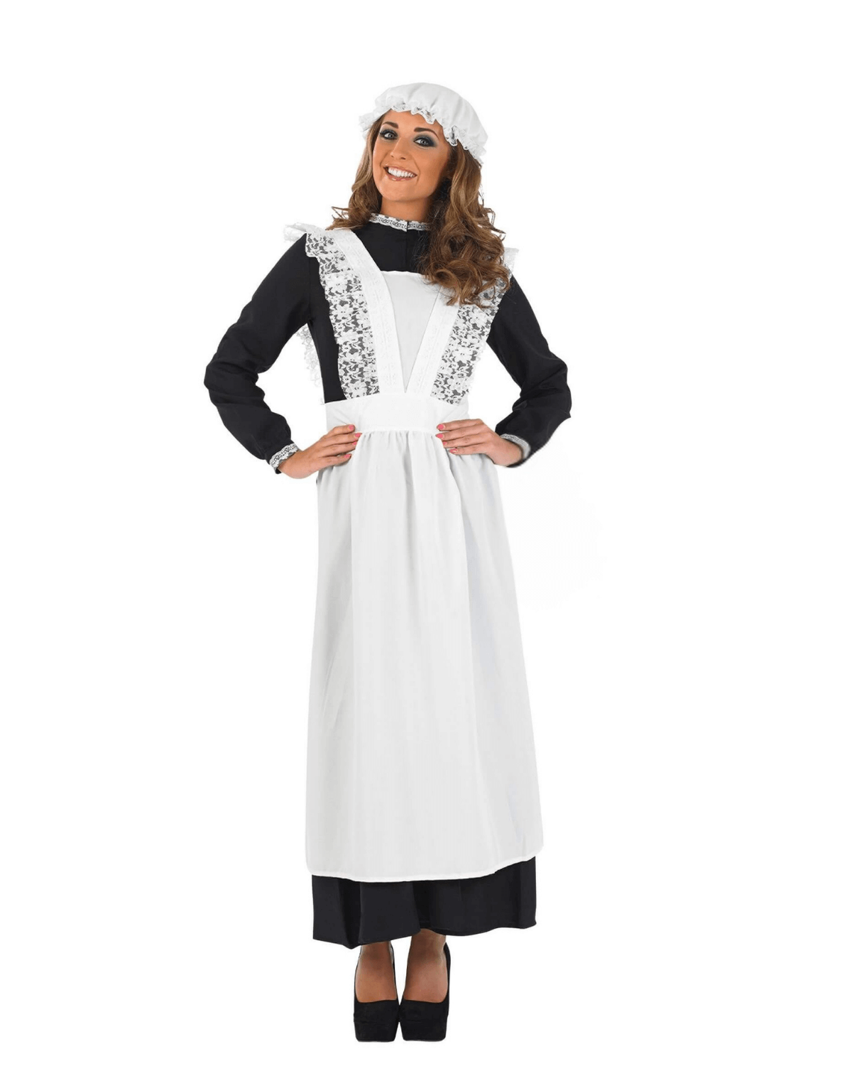 Pioneer Dress Women Prairie Colonial Costume with Apron Victorian Maid Outfit pioneer dress women prairie colonial costume