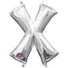 L16 LETTER X SILVER MINI SHAPE FOIL BALLOON l16 letter x silver mini shape