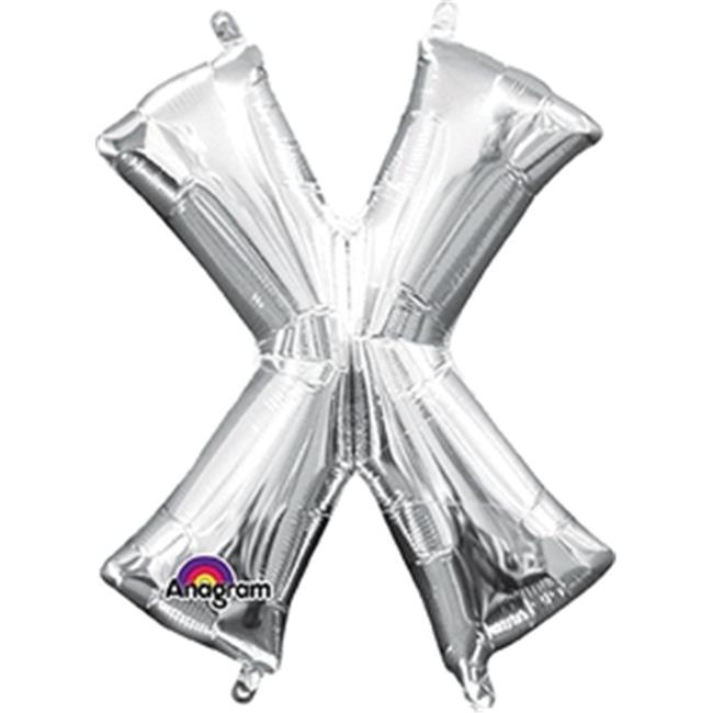 l16 letter x silver mini shape