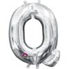 L16 LETTER Q SILVER MINI SHAPE FOIL BALLOON l16 letter q silver mini shape