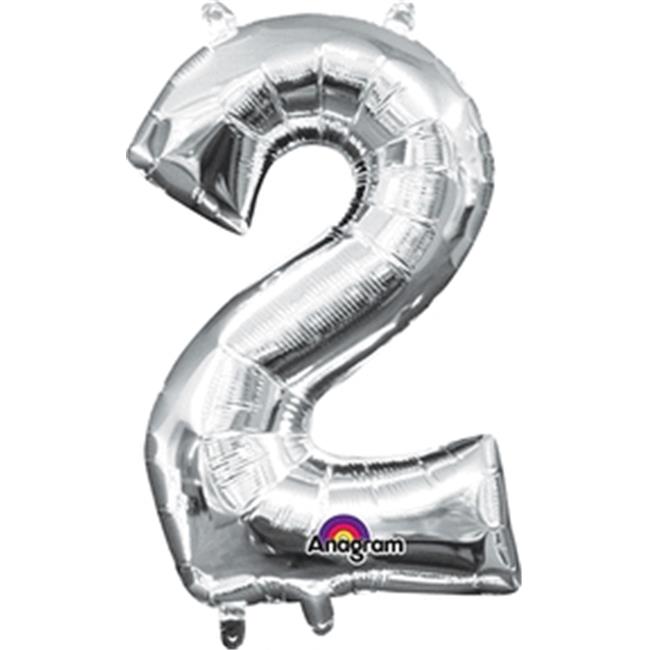 l16 number 2 silver mini shape