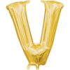 L16 LETTER V GOLD MINI SHAPE FOIL BALLOON l16 letter v gold mini shape