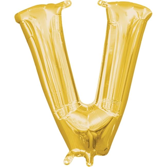 l16 letter v gold mini shape